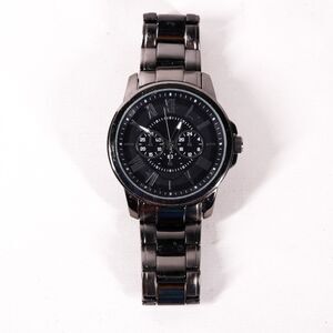 4" Stainless Steel Metal Wrist Watch Timepiece Japan Jewelry Bracelet Black Gray